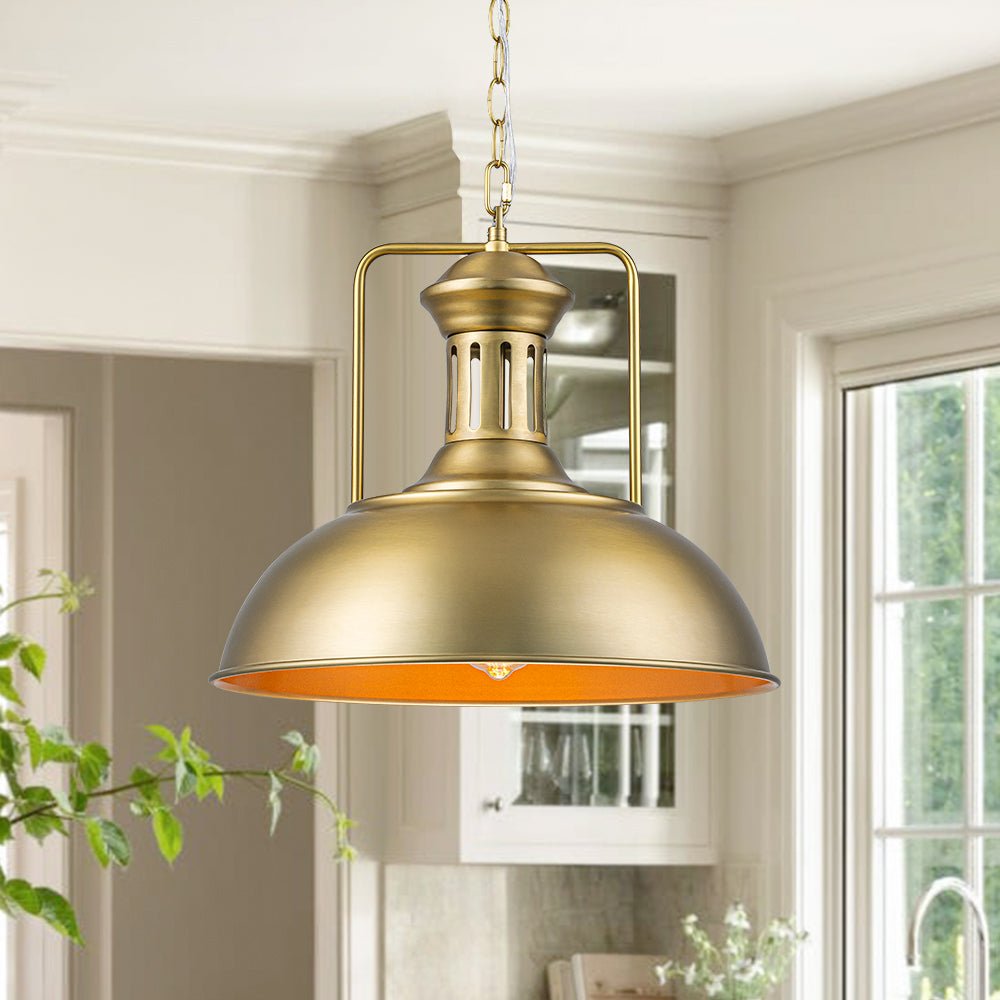 Modern Industrial 1-Light Metal Single Dome Pendant Light – alternative view 6