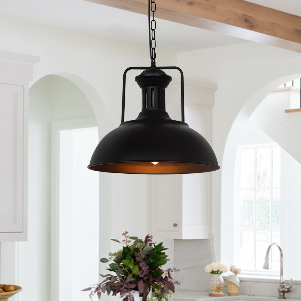Modern Industrial 1-Light Metal Single Dome Pendant Light – alternative view 5
