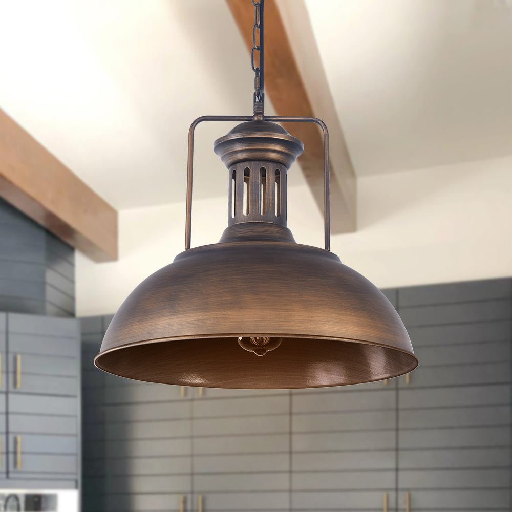 Modern Industrial 1-Light Metal Single Dome Pendant Light – alternative view 4