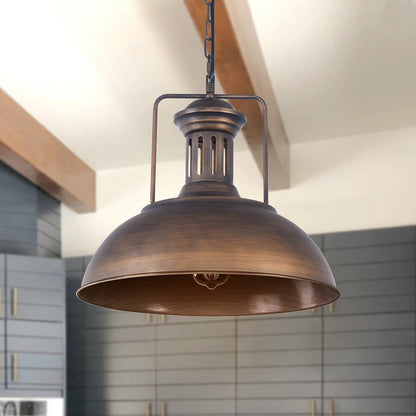 Modern Industrial 1-Light Metal Single Dome Pendant Light – alternative view 4