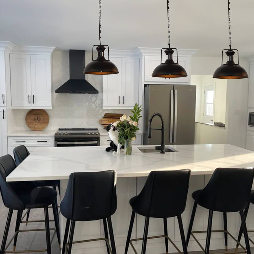 Modern Industrial Single Dome Pendant Light – alternative view 3