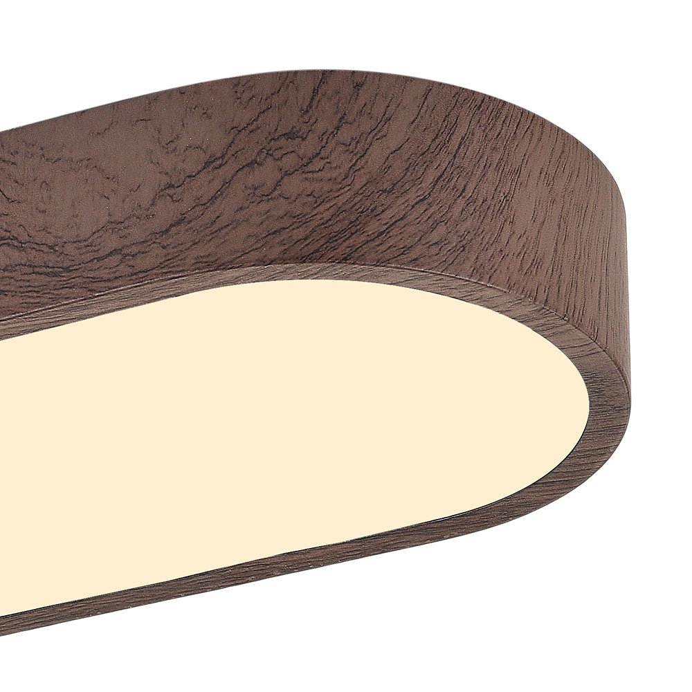 Nordic 1-Light Oval Shape Led Ceiling Flush Mount With Wood Accent – alternative view 8