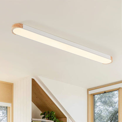 Oval Led Flush Mount With Wood Accent – alternative view 8