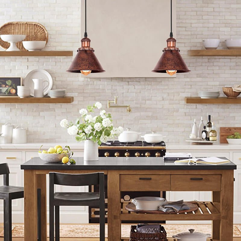 Farmhouse Single Rustic Copper Pendant Light – Everden Living