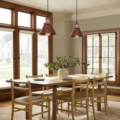 Farmhouse Single Rustic Copper Pendant Light – alternative view 4