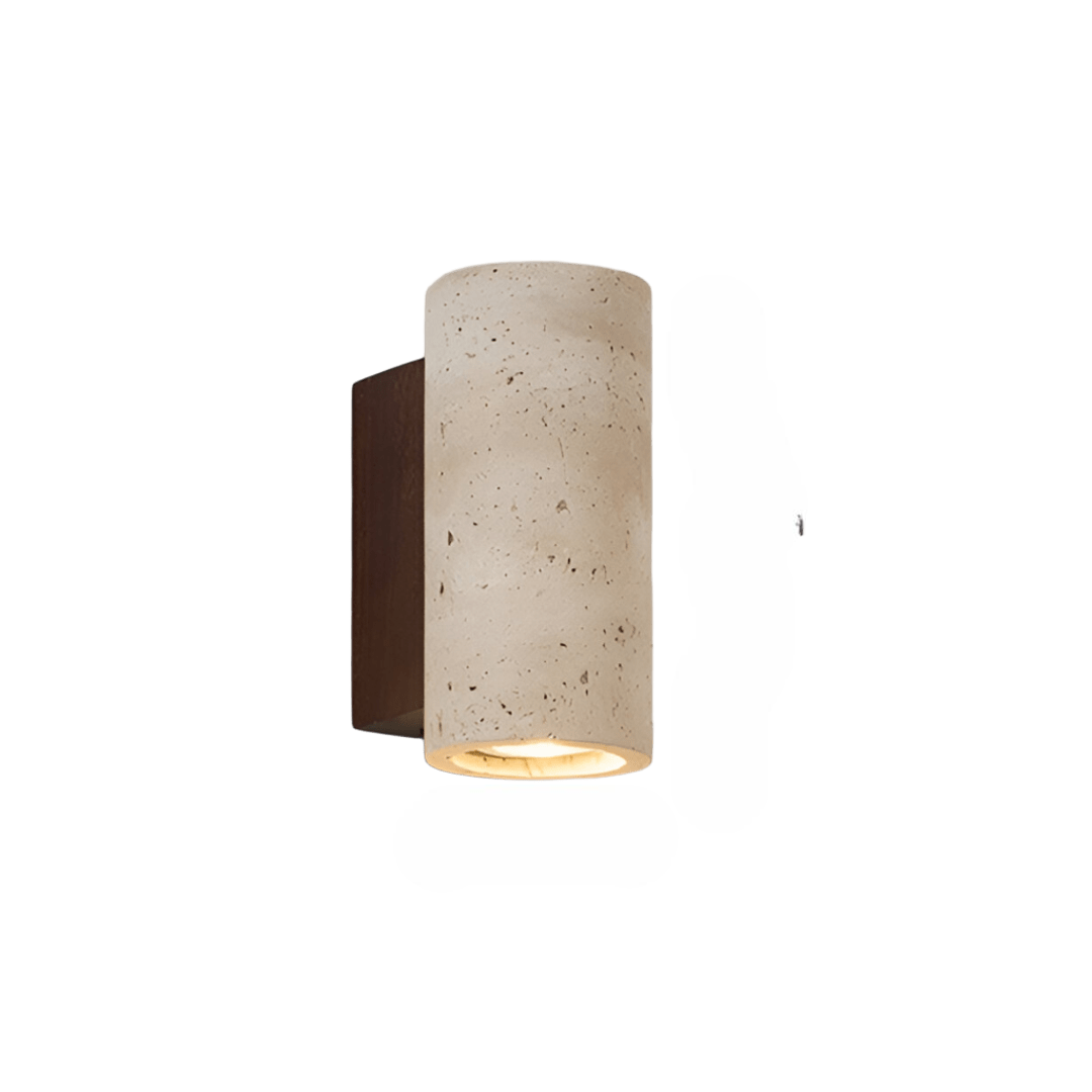 Japandi Travertine Wall Light LED Light With Up And Down Glow – Everden Living