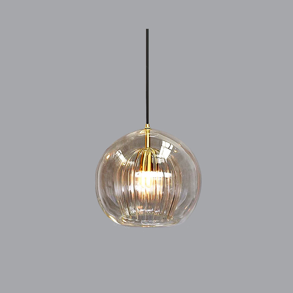 June Glass Globe Pendant Light Clear &Amber – alternative view 5