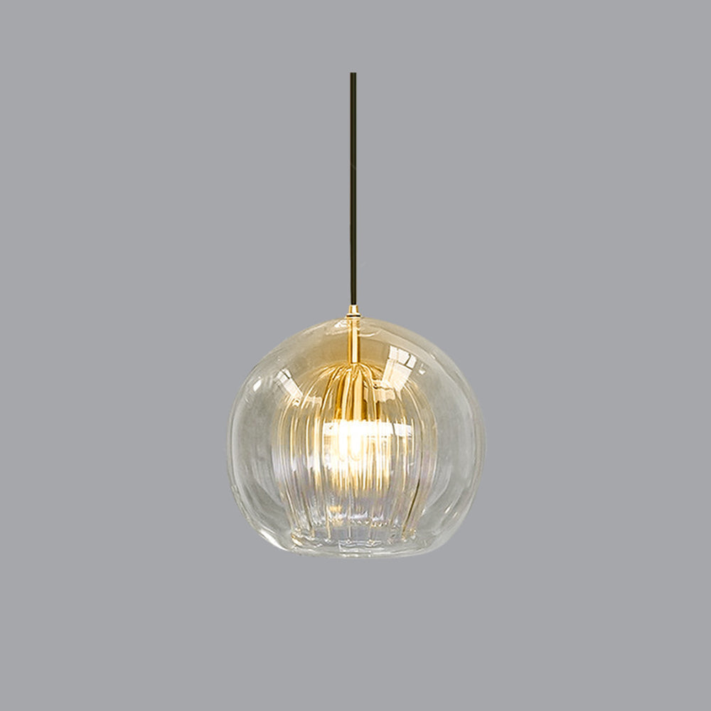 June Glass Globe Pendant Light Clear &Amber – alternative view 6